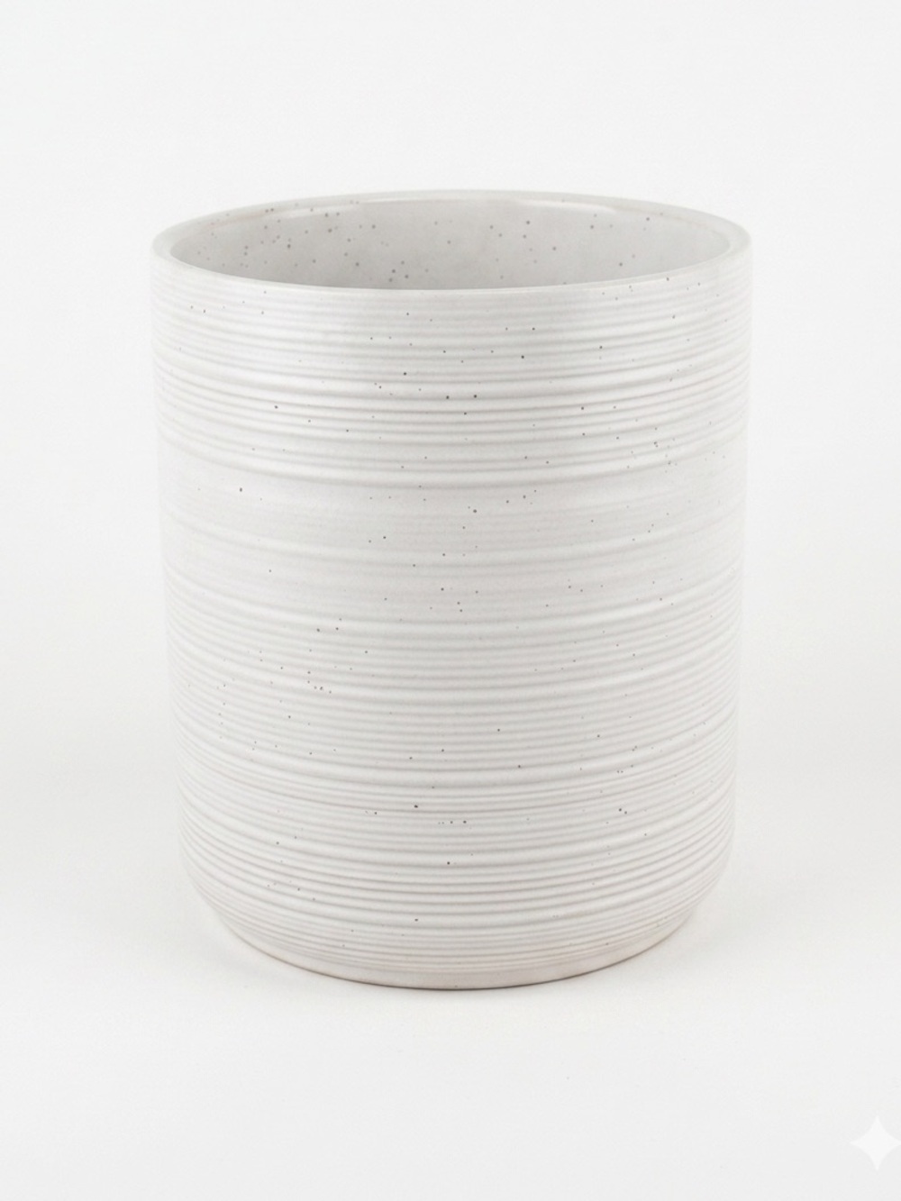 Studio McGee Threshold Ribbed Stoneware Utensil Holder Cream White Crock
